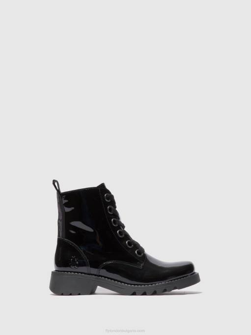 Жени Fly London atlantis black (черна подметка) ботуши с връзки ragi539 DNPB175