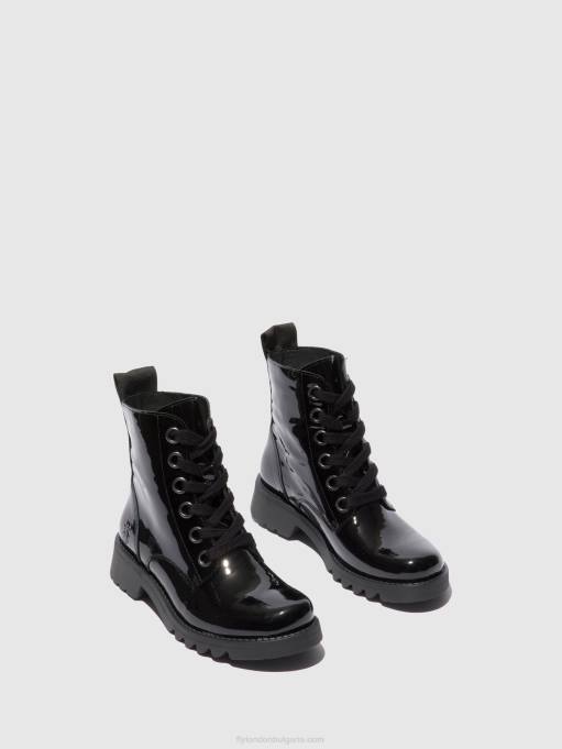 Жени Fly London atlantis black (черна подметка) ботуши с връзки ragi539 DNPB175