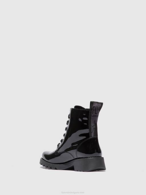 Жени Fly London atlantis black (черна подметка) ботуши с връзки ragi539 DNPB175