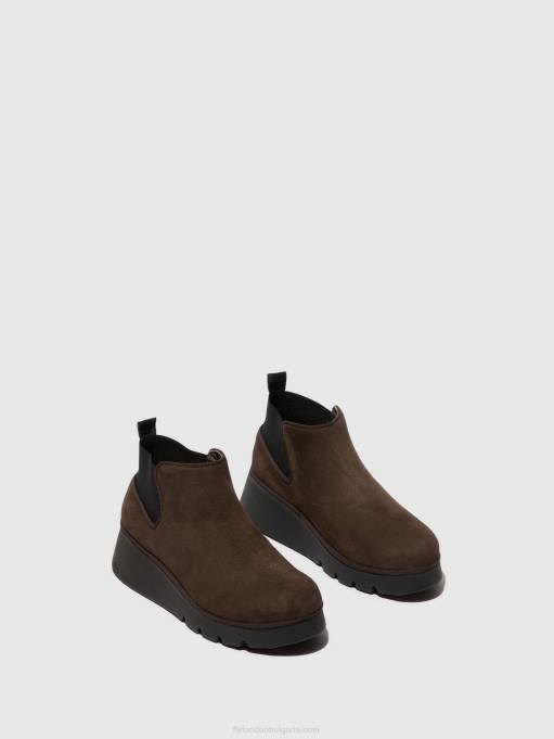 Жени Fly London dk. кафяво ботуши с ластик pada403 DNPB112