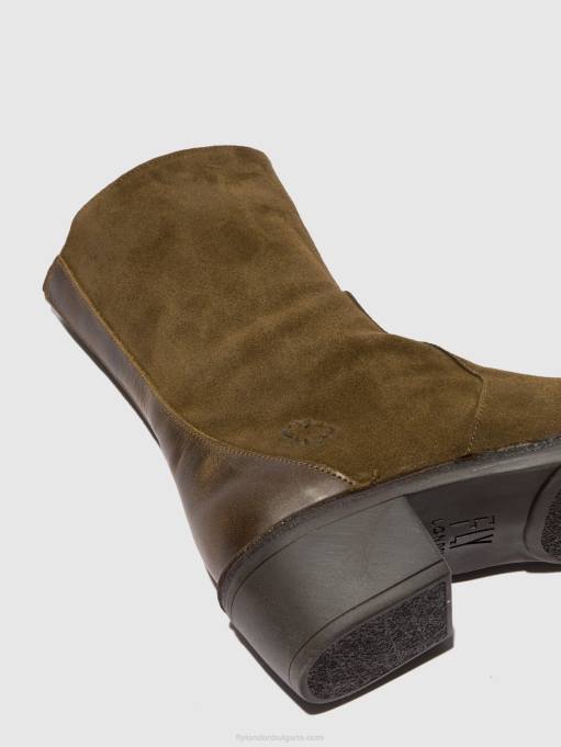 Жени Fly London oilsuede/rug sludge/olive ботуши с цип mane073 DNPB180