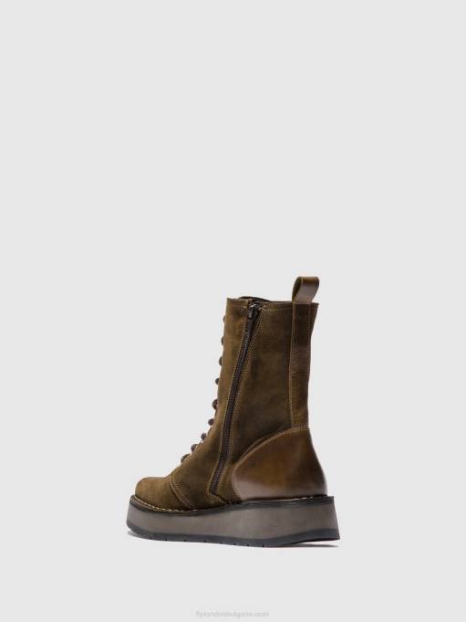 Жени Fly London oilsuede/rug sludge/olive ботуши с връзки rami043 DNPB176