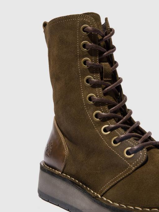 Жени Fly London oilsuede/rug sludge/olive ботуши с връзки rami043 DNPB176