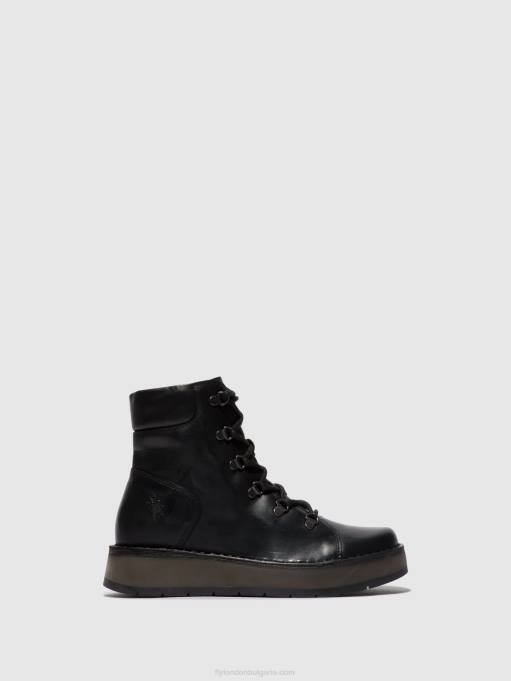 Жени Fly London черен ботуши с връзки roxy094 DNPB87
