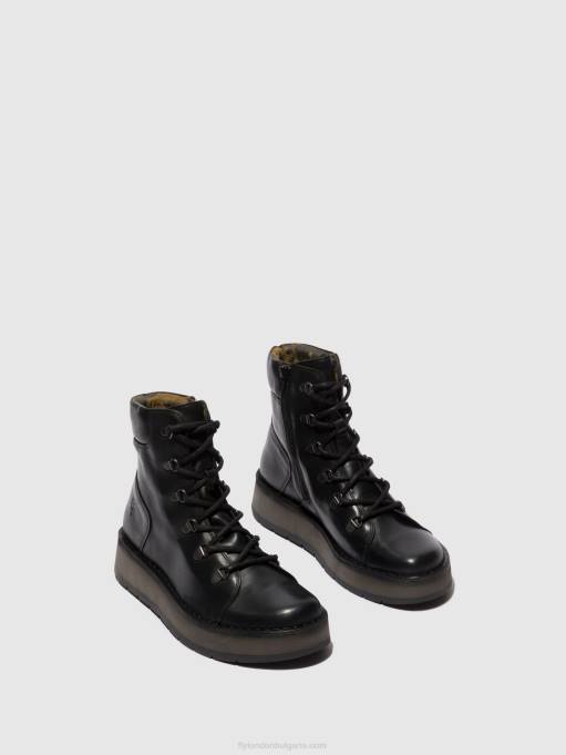 Жени Fly London черен ботуши с връзки roxy094 DNPB87