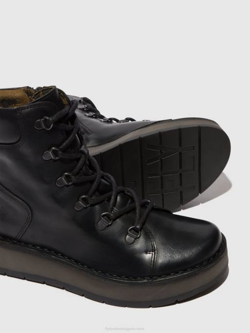 Жени Fly London черен ботуши с връзки roxy094 DNPB87