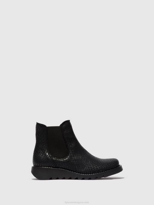 Жени Fly London salv croco black ботуши челси DNPB14