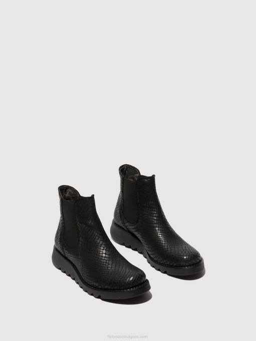 Жени Fly London salv croco black ботуши челси DNPB14