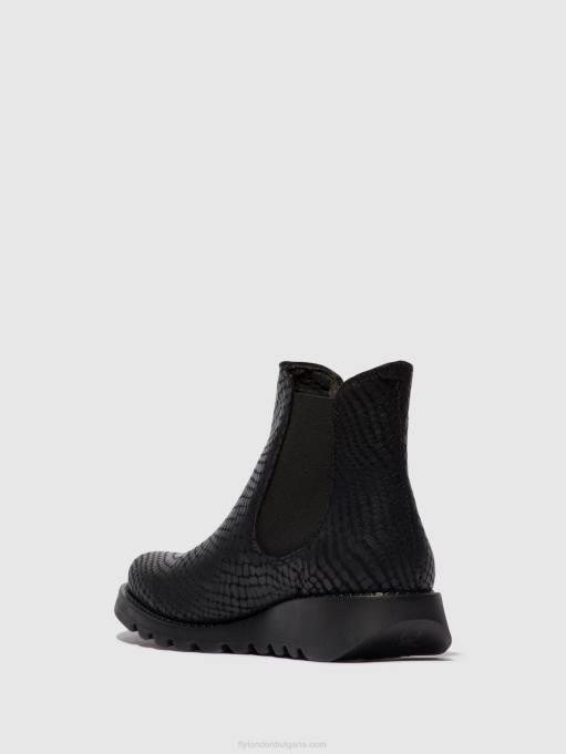 Жени Fly London salv croco black ботуши челси DNPB14