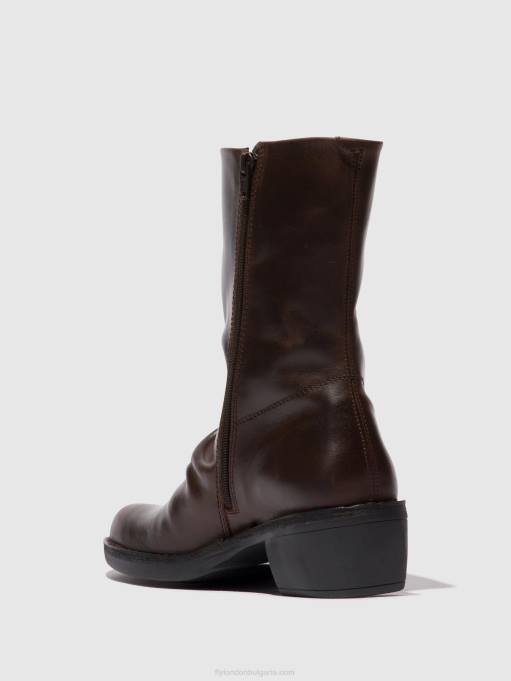 Жени Fly London dk.brown/expresso ботуши с цип mecy092 DNPB301