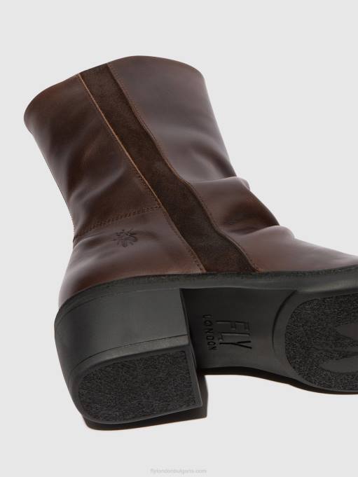 Жени Fly London dk.brown/expresso ботуши с цип mecy092 DNPB301
