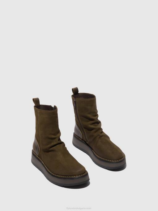 Жени Fly London oilsuede/rug sludge/olive ботуши с цип reno053 DNPB320