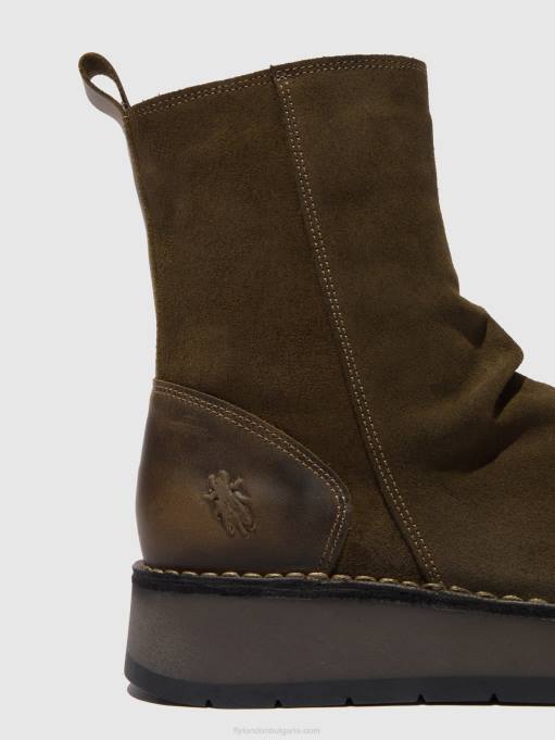 Жени Fly London oilsuede/rug sludge/olive ботуши с цип reno053 DNPB320