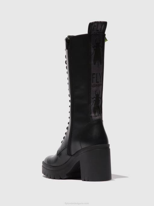Жени Fly London tunder black (черна подметка) ботуши с връзки taly884 DNPB314