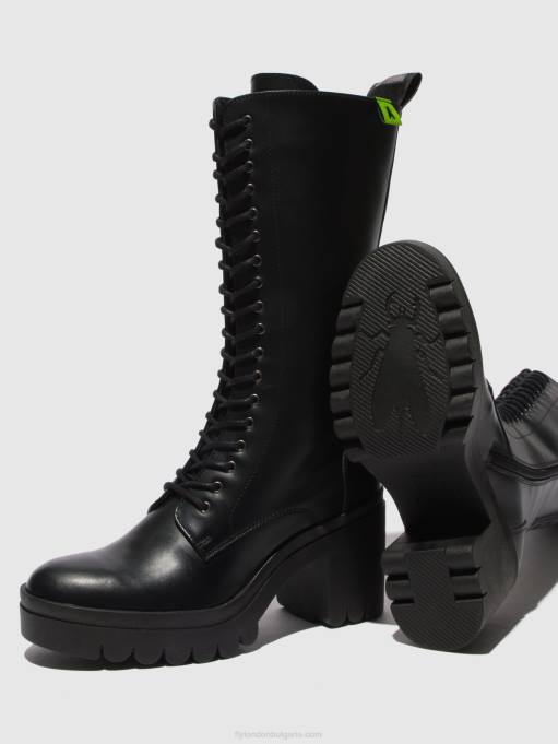 Жени Fly London tunder black (черна подметка) ботуши с връзки taly884 DNPB314