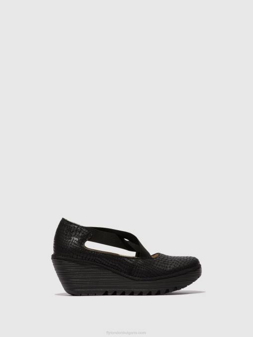 Жени Fly London черен обувки с ластик yoly402 DNPB684