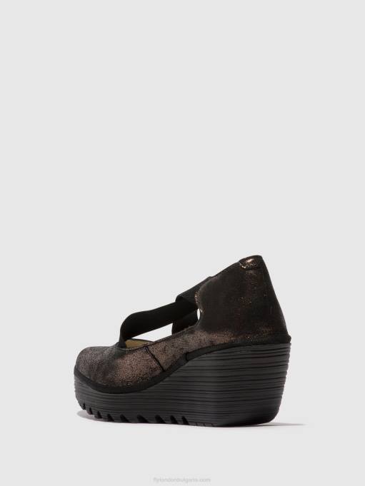 Жени Fly London графит обувки с ластик yoly402 DNPB685