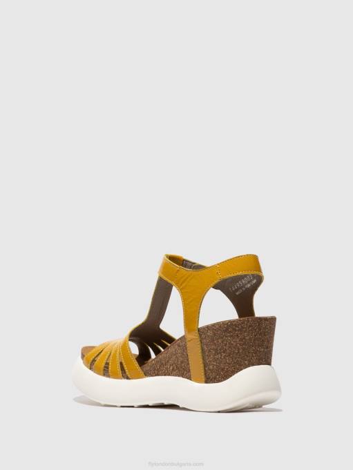 Жени Fly London жълто сандали с t-каишка gait959 DNPB410