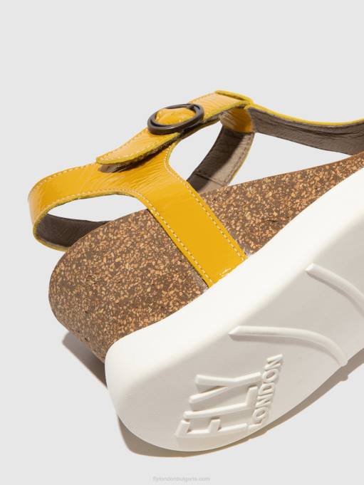 Жени Fly London жълто сандали с t-каишка gait959 DNPB410